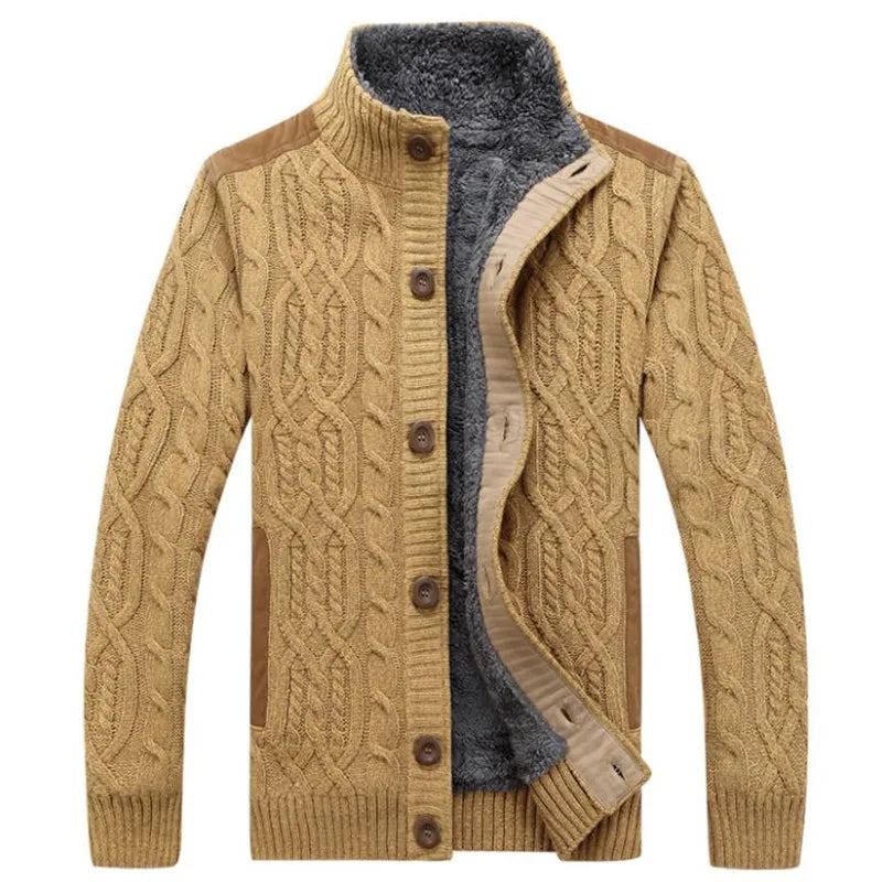 Winter Sweaters Man Cardigan Zipper Male Knitwear coats Thick warm sweaters Thicken cashmere