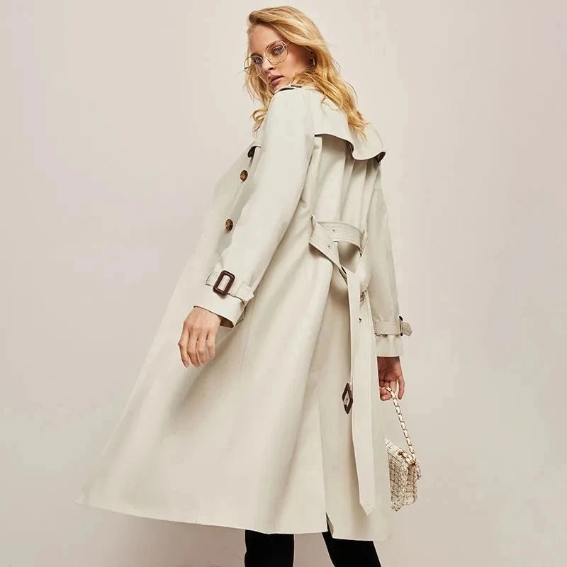 Spring And Autumn Women Trench Coat Outerwear Double Breaste