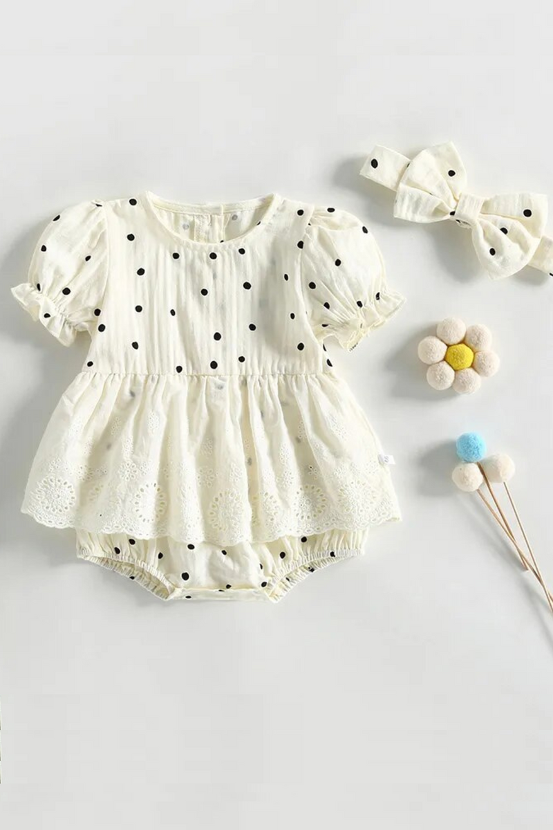 Infant Baby Girls Jumpsuits Fashion Lace Skirt Short Sleeve Romper Dress Bodysuits Children Playsuit Clothing