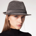 Wide Brim Denim Fedora Hats For Women Men Black Jazz Trilby Panama Hat Gentleman