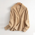 Women Cardigan Wool V Neck Sweaters Fall Winter Jackets