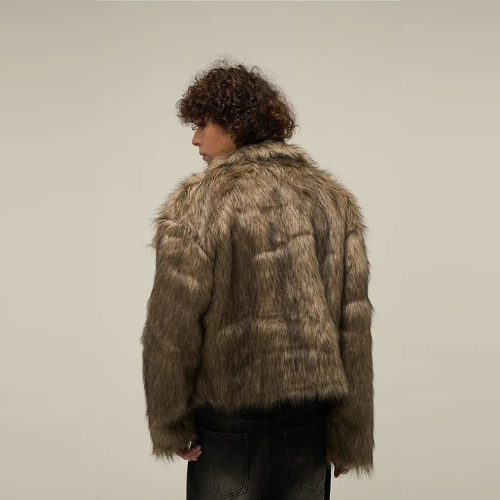 Winter Short Thick Warm Soft Faux Fur Coat Men Fluffy Jackets