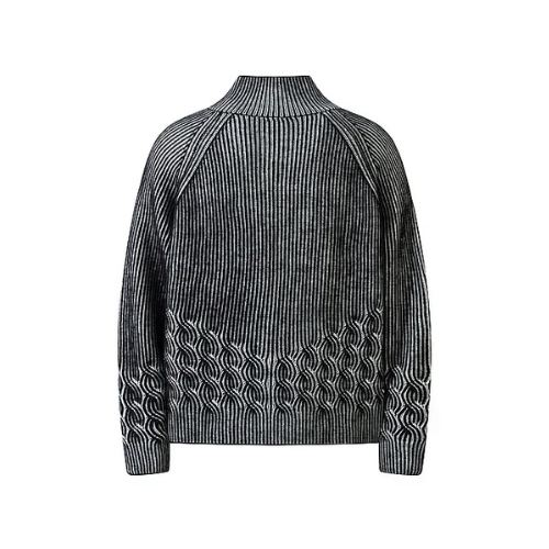 American Streetwear Men's Pullover Sweater Casual Knitted Top Trendy Zipper Cardigan