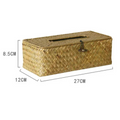 Straw Tissue Box Handmade Woven Napkin Holder Box Roll Paper Tray Car Living Room Storage Box Home Decor