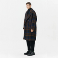 Autumn Winter Thick Warm Plaid Tweed Woolen Coat Men Double Breasted