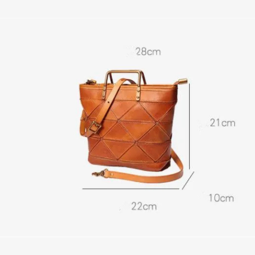 Women Handbags Female Genuine Leather Shoulder Diagonal Bag Lady Splicing Rhombic Messenger Bags