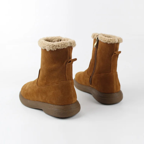 Snow cotton round head flats woolen short boots plush warm snow boots shoes