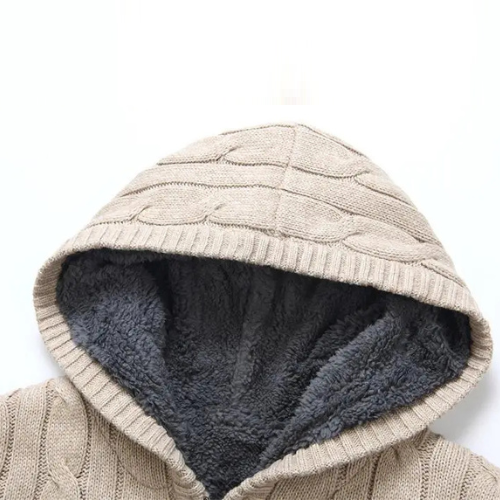 Men Fleece Warm Black Khaki Knit Winter Sweater  Wool Liner Cardigan Knitted  Hooded Sweater Knitwear Jackets Coat Clothing