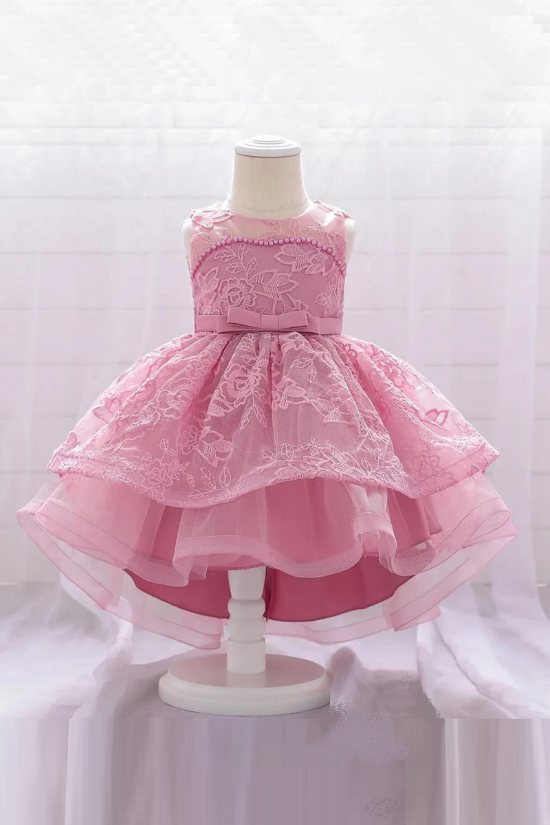 Infant Trailing Baptism Dress Baby Girl Birthday Princess Dress Embroidery Flower Baby Girl Dresses Party And Wedding