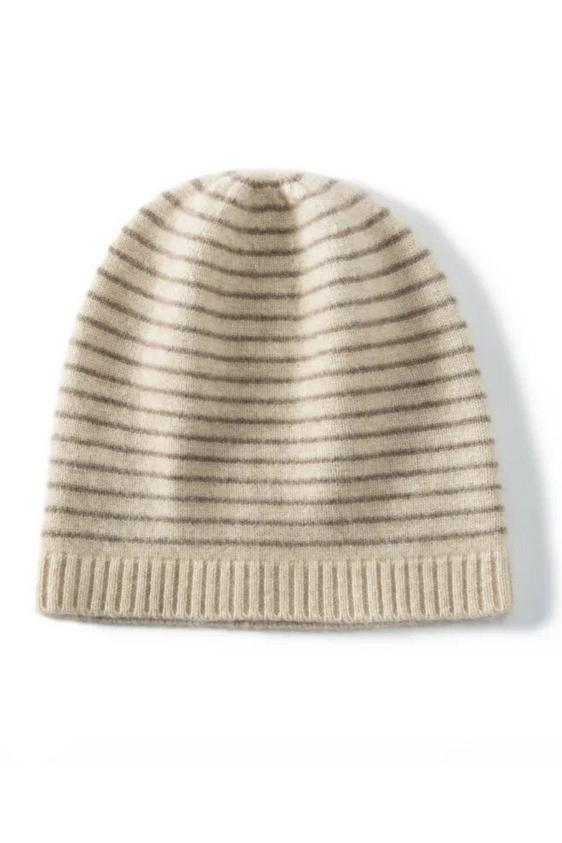 Beanie Hat for Women Autumn Winter Striped Knitted Cashmere Cap High Quality Casual Soft Warm Headgear Knit Hats