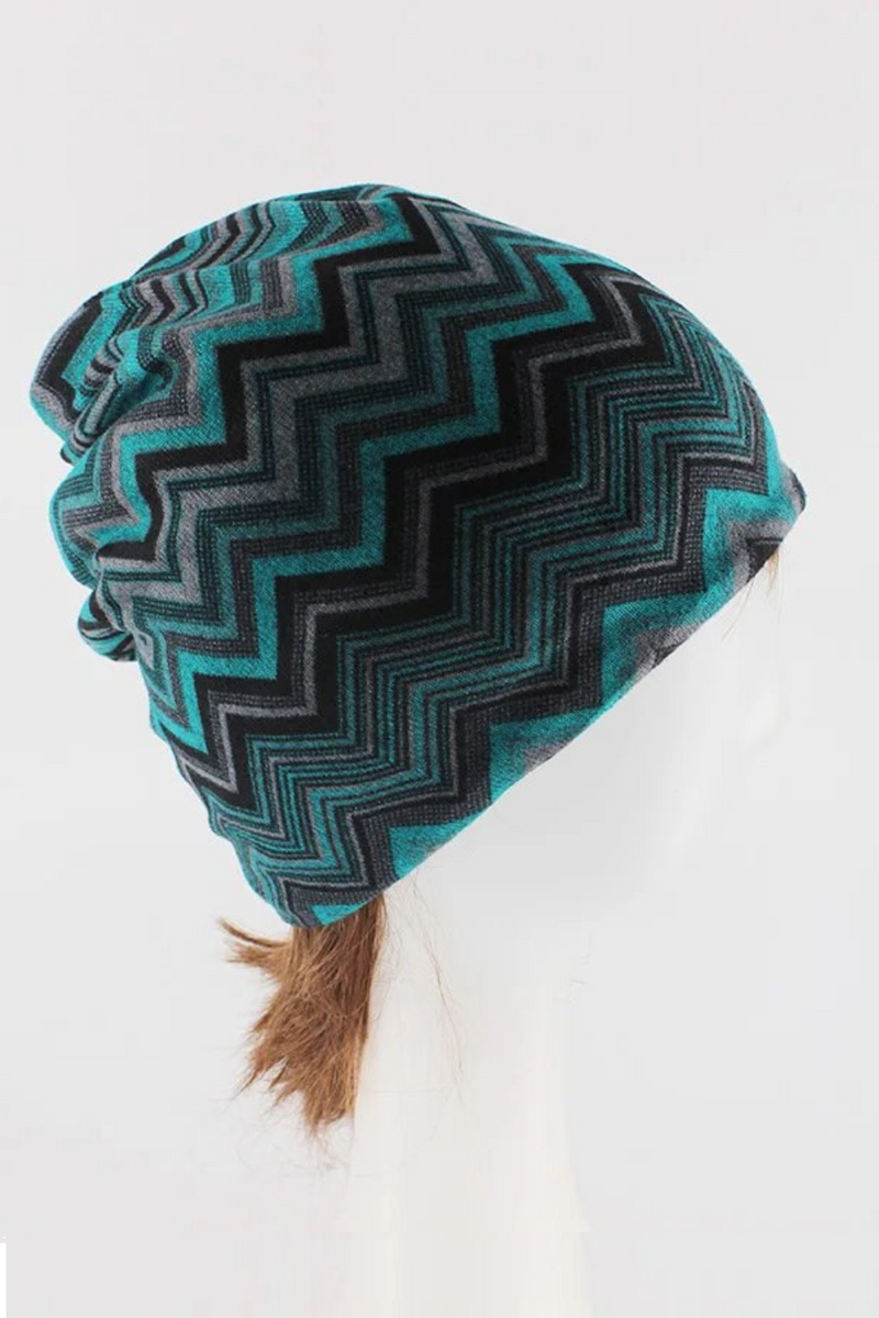 Women Striped Hat Scarf Double Used Autumn Adult Girl's Beanies Skullies Casual Soft Hats