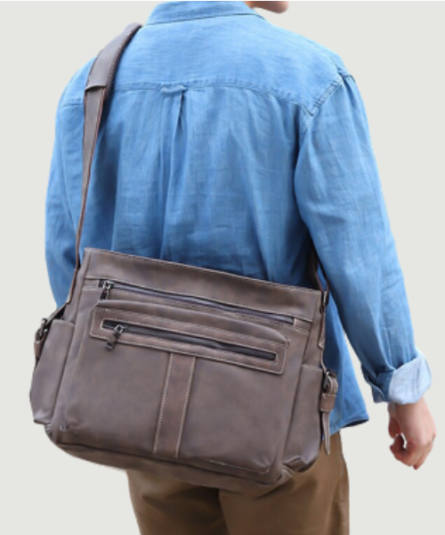 Men Leather Shoulder Bags Casual Vintage Crossbody Bag Large Capacity Travel Bags Messenger Bag Satchels