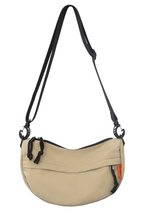 Male Solid Crossbody Bag Waterproof Nylon Fabric Single Shoulder Bags Multifunction Large Capacity Student Bags