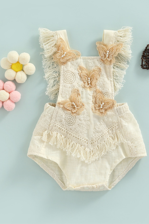 Baby Jumpsuits 0-24M Newborn Baby Girl Sleeveless Lace Butterfly Romper Infant Jumpsuits Sunsuit Summer Clothes Outfits