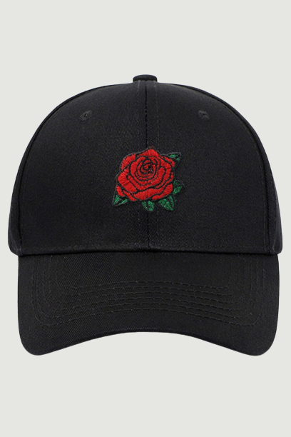 Embroidery Rose Flower Adjustable Baseball Caps Men Women Snapback Hats Casual Visor Sun Hats Street