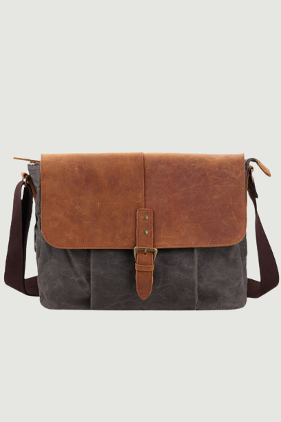 Men Canvas Leather Messenger Bag Male Casual Vintage Shoulder Bags Waterproof Crossbody Bags High Quality Travel Bag