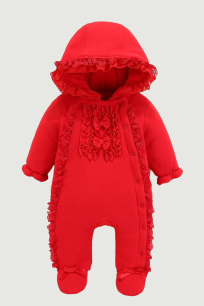 Born Baby Girl Clothes 0-3 Months Cotton Baby Girl Clothes Winter Hooded Baby Romper Warm Thick Outfit Jumpsuit