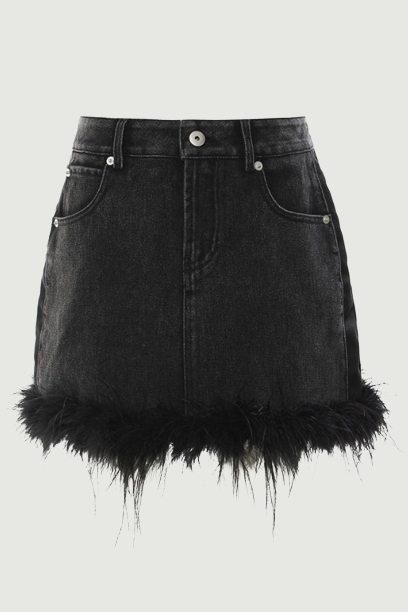 Women Denim Skirts High Waist Black Jean Skirts Vintage All Match Wrap Summer Skirts