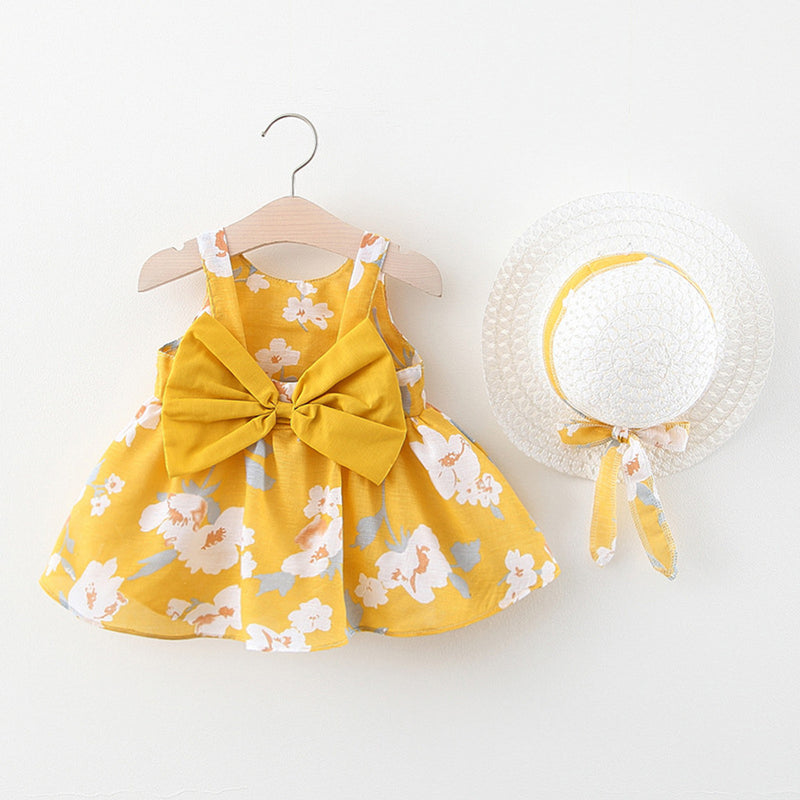 Baby Girl Dress Toddler Baby Kids Girls Floral Flowy Princess Dress Hat Outfits Clothes Toddler Girl Clothes