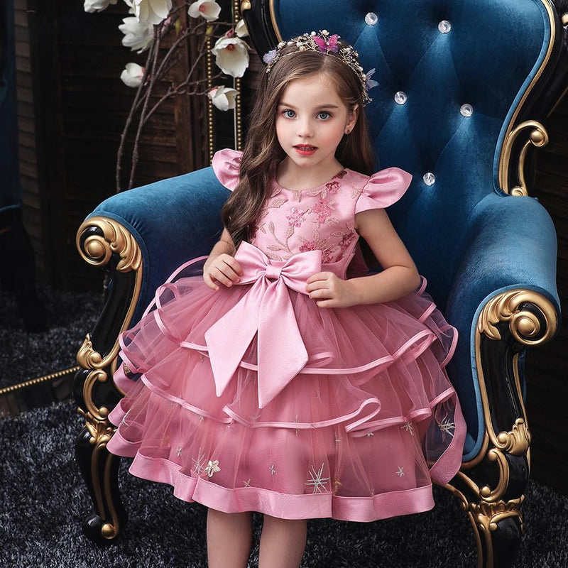 Dress For Girls Wedding Party Dresses Kids Princess Christmas Dress Children Girls Clothing Baby Girls Flower Striped