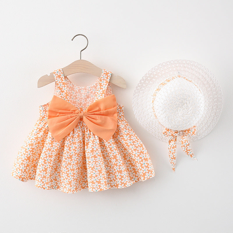 Summer Baby Girl Dress Flower Princess Dresses for Girl Birthday Clothing With Hat Baby Suit Outfit