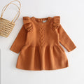 Knitted Baby Girl Dress Ruffle Baby Clothes born Spring Baby Dress Cotton Toddler Girls Dress Formal Kids Dresses For Girls