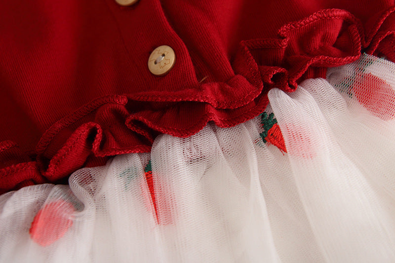 Baby Girl Dresses Party And Wedding Kids'infant Princess Red Dress Birthday Clothes For Girls Little Girls Clothing