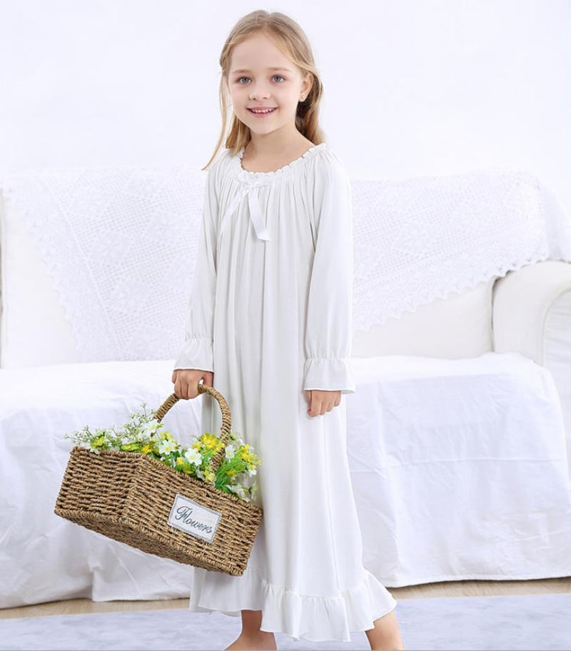 Princess Spring Night Dress Children Pajama Children Home Clothing Baby Nightgown Girl Sleepwear Robe