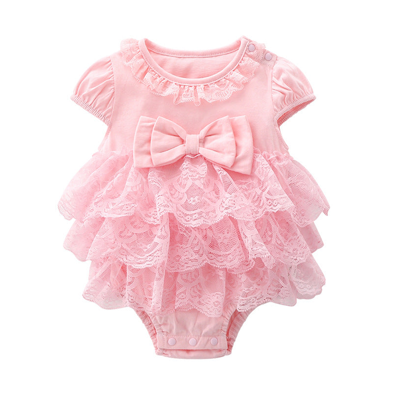 Summer baby girl dress lace bow retro 0-3-6-9 months baby girl dresses for birthday party born baby girl clothes