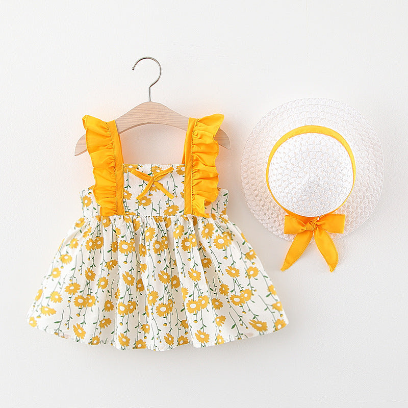 Summer Newborn Baby Girl Dress Infant Casual Princess Dresses for Girls Birthday Dress With Hat Clothing Outfits