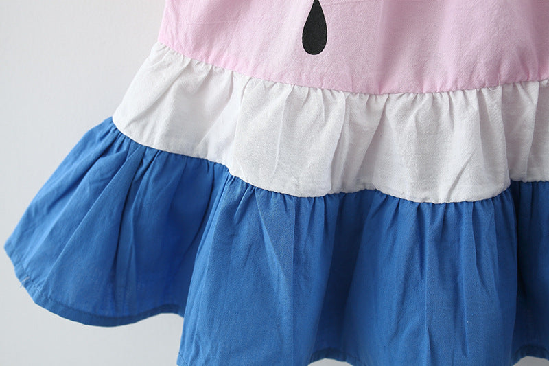 Robe d'été avec sac pour petites filles, tenue de princesse élégante à volants froncés, vêtements décontractés