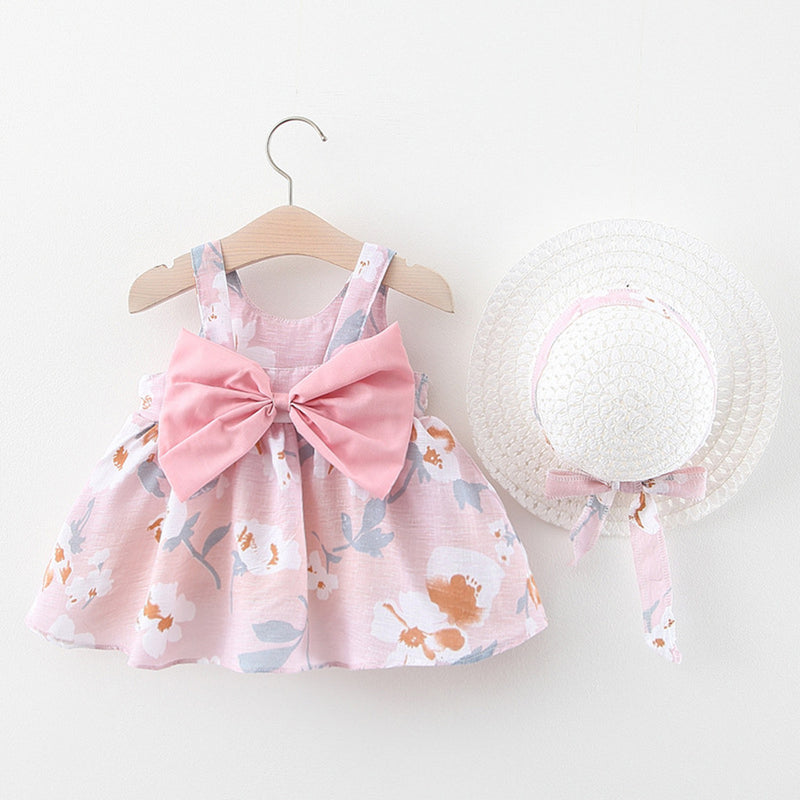 Baby Girl Dress Toddler Baby Kids Girls Floral Flowy Princess Dress Hat Outfits Clothes Toddler Girl Clothes