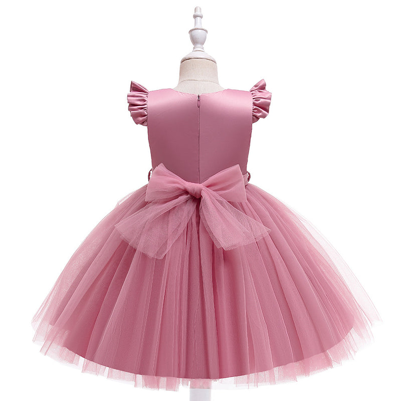 Gold Tulle Princess Dress for Girl First Birthday Party Dress Kids Clothes Christmas Dress