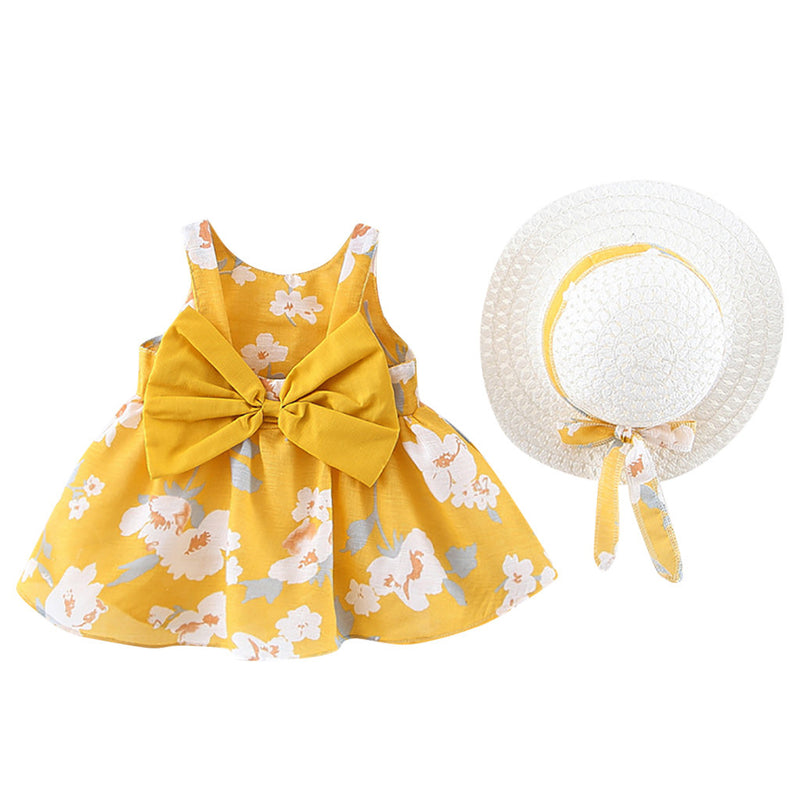 Baby Girl Dress Toddler Baby Kids Girls Floral Flowy Princess Dress Hat Outfits Clothes Toddler Girl Clothes