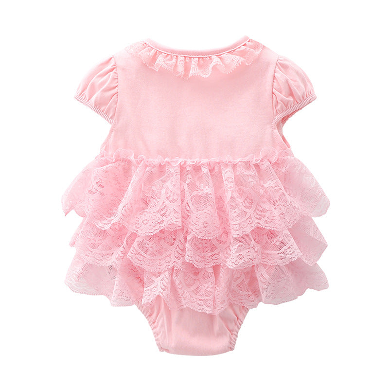 Summer baby girl dress lace bow retro 0-3-6-9 months baby girl dresses for birthday party born baby girl clothes