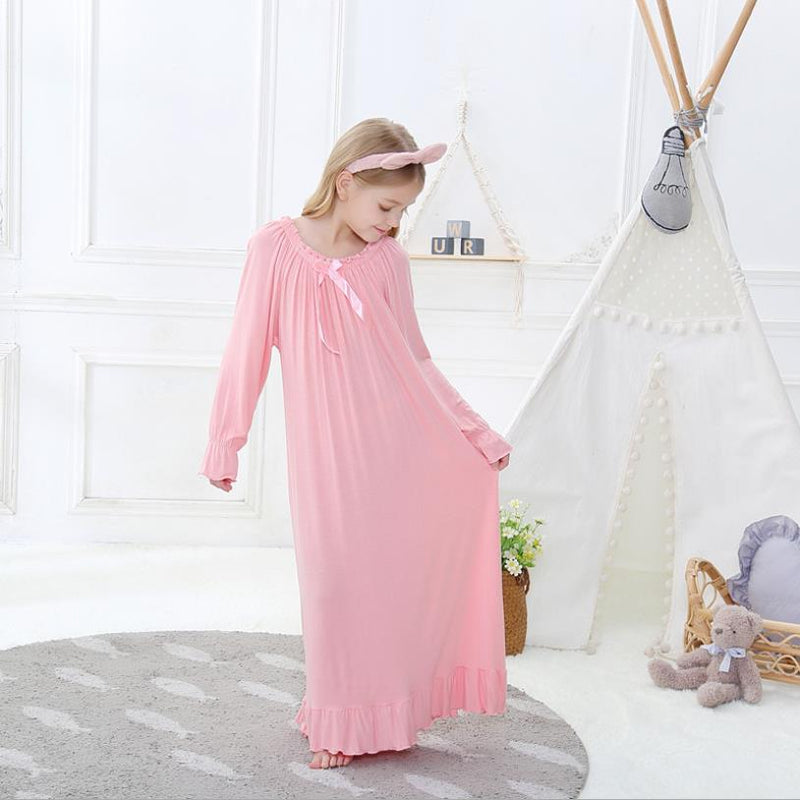 Princess Spring Night Dress Children Pajama Children Home Clothing Baby Nightgown Girl Sleepwear Robe