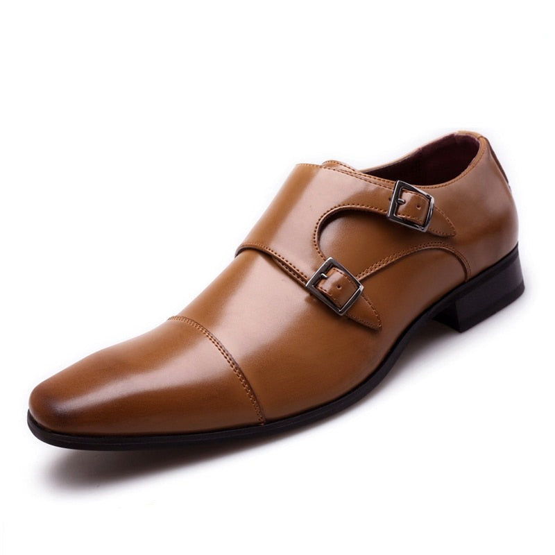 Spring Autumn Business Leather Shoes Men Buckle Formal Shoes