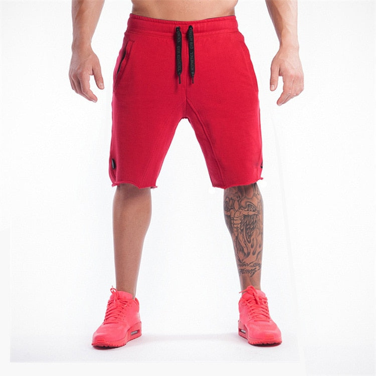 Men Summer Cotton Sports Shorts Absorbing Sweat Breathable Fitness Shorts Loose Running Stretch Shorts