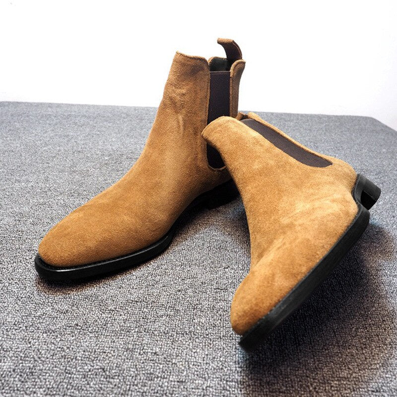 Men Chelsea Boots Spring Autumn High Help Classic Style Casual Boots Men Shoes