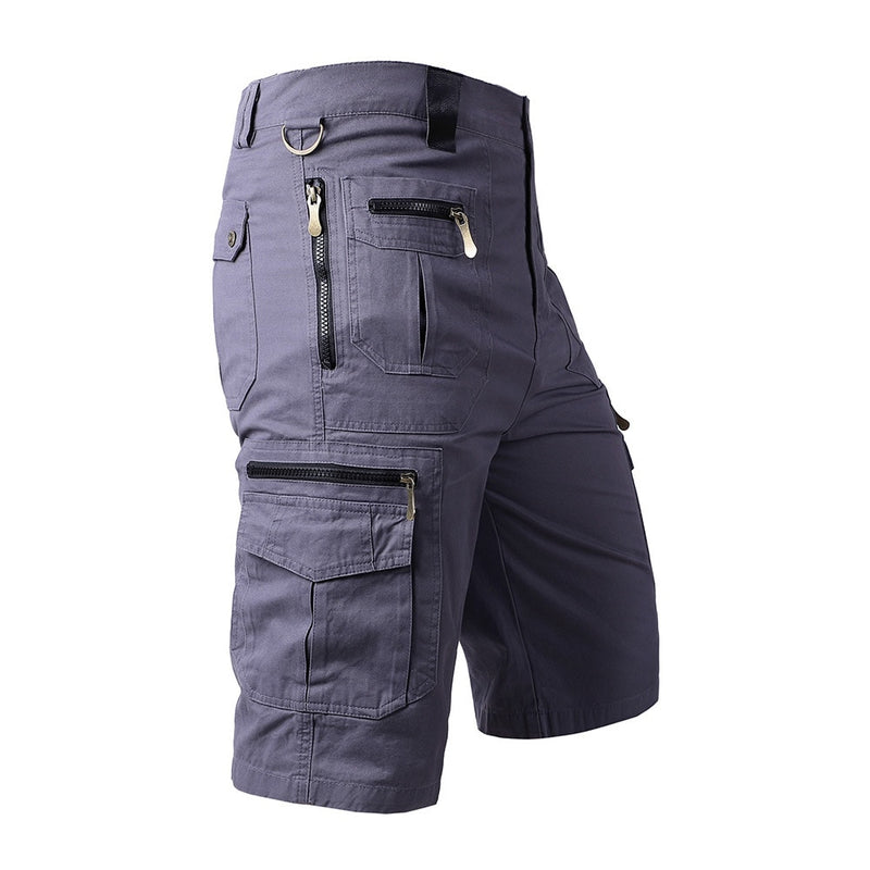 Men Cargo Shorts Straight Loose Cotton Multi-Pocket Summer Sport Casual Tracksuit Trend High Quality Calf-Length Pants Male