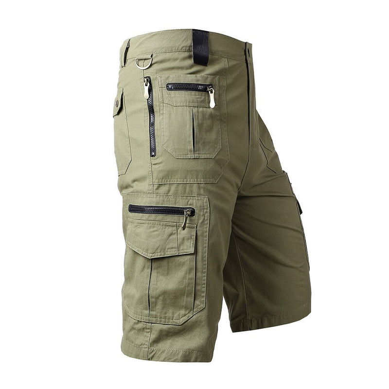 Men Cargo Shorts Straight Loose Cotton Multi-Pocket Summer Sport Casual Tracksuit Trend High Quality Calf-Length Pants Male