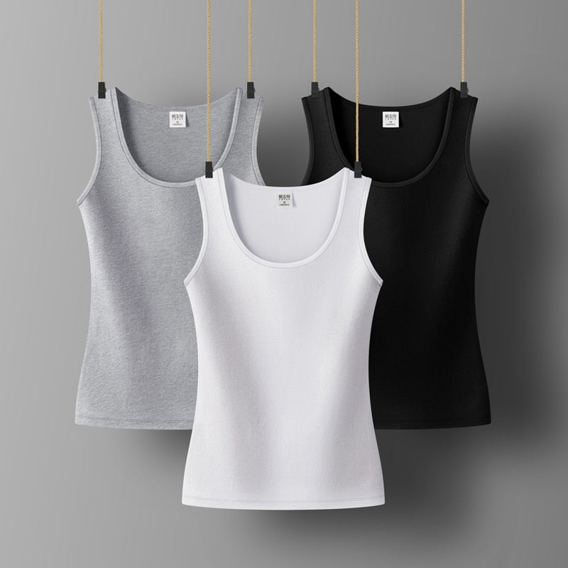 Women Clothing Sleeveless Summer Tops For Woman Cotton Casual Women T-shirts O-NECK Tank for girls Solid Clothes for Lady