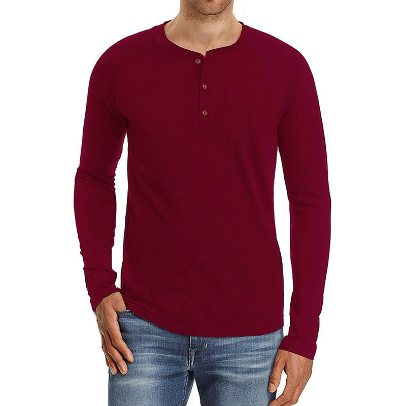 Cotton T-Shirts Spring Autumn Men Long Sleeve Pullover Clothing