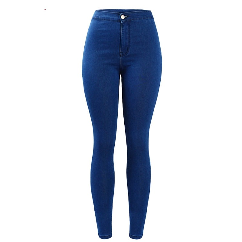 High Waist Stretchy Jeans Women`s Brand New Blue Skinny Denim Pants Jeans For Women Jean Femme Trousers