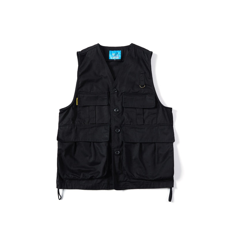 Vests For Men Multi-Pocket Tourism Waistcoat Fishing Reporter Sleeveless Jacket Youth Leisure Coat