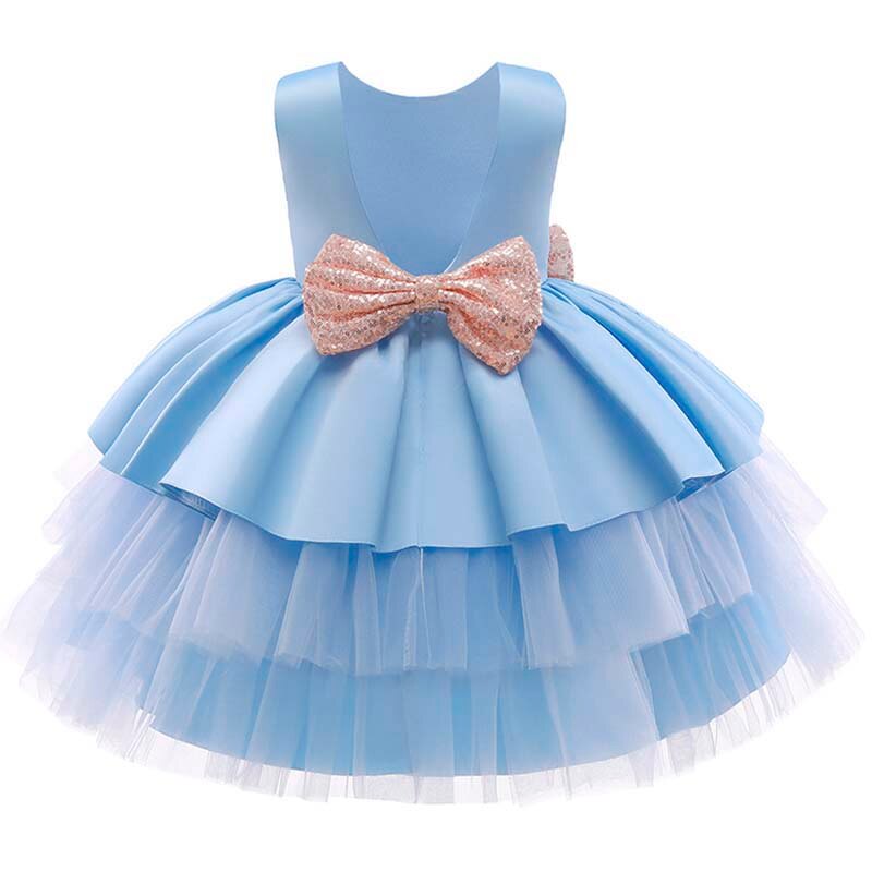 Kids Evening Dresses Formal Cake Dress For Children Costume Sequin Party Dress Girl Infant Sleeveless