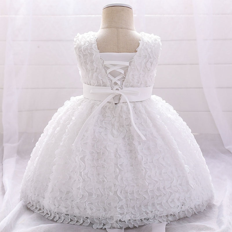 Baby Girl Dress Lace Beads Flower Baptism Dress For Girl Clothes Party Wedding Princess Dresses