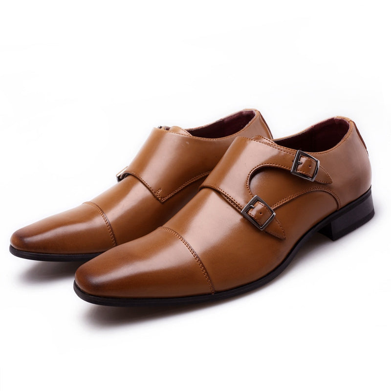 Spring Autumn Business Leather Shoes Men Buckle Formal Shoes