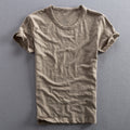 Men Summer Cotton Slim Fit Tees O-Neck Short Sleeve Solid Minimalism Classical Male Casual T-shirt