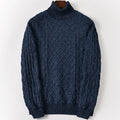 Fleece Warm Cotton Turtleneck Sweater Men Winter Pullovers Male Turtle Neck